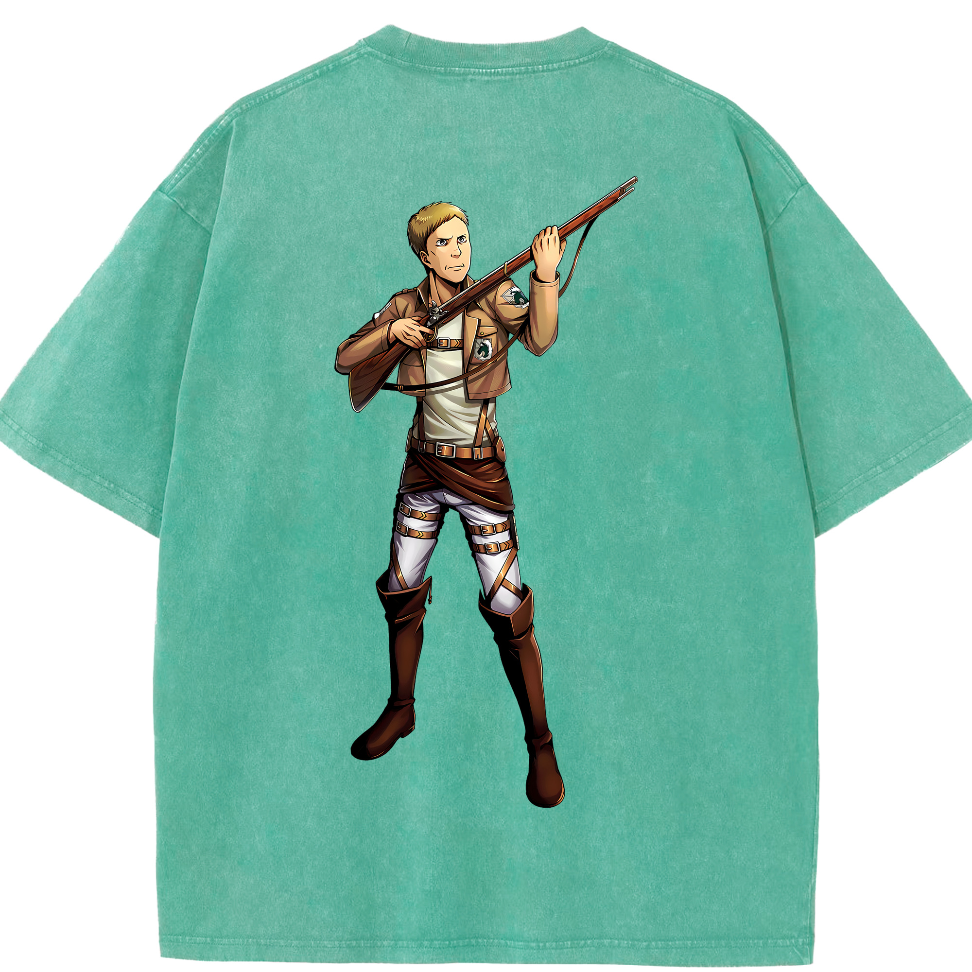 （画像用） 進撃の巨人 Attack on Titan 綿100% ヴィンテージ風 半袖Tシャツ（背面プリント）